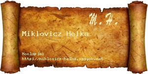 Miklovicz Helka névjegykártya